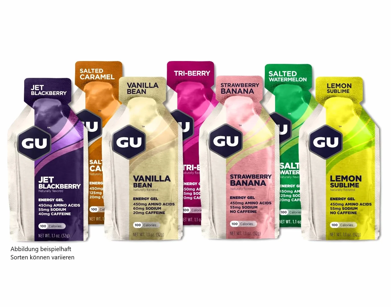 GU Energy Gel zestaw testowy z 7 żelami, różne rodzaje (7 x 32 g)