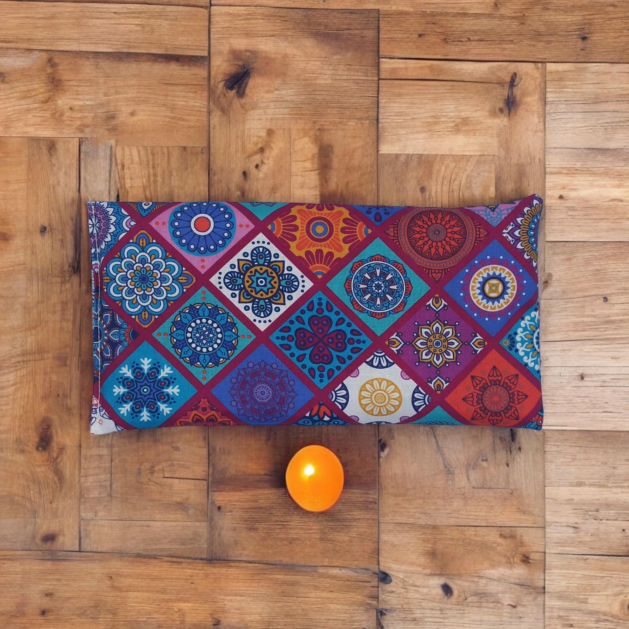 Poduszka pod oczy Mandalas | Nasiona lawendy i ryżu | joga, medytacja, relaks, odpoczynek oczu...