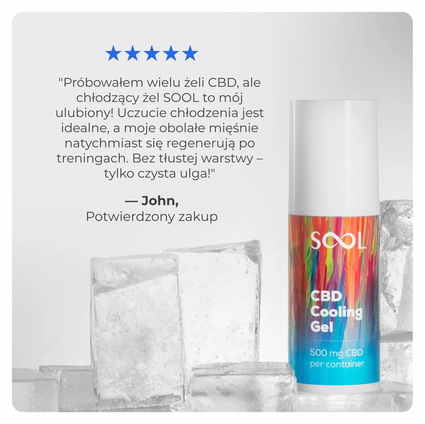 SOOL CBD Cooling Gel 100ml 500mg Żel CBD do masażu stawów i mięśni