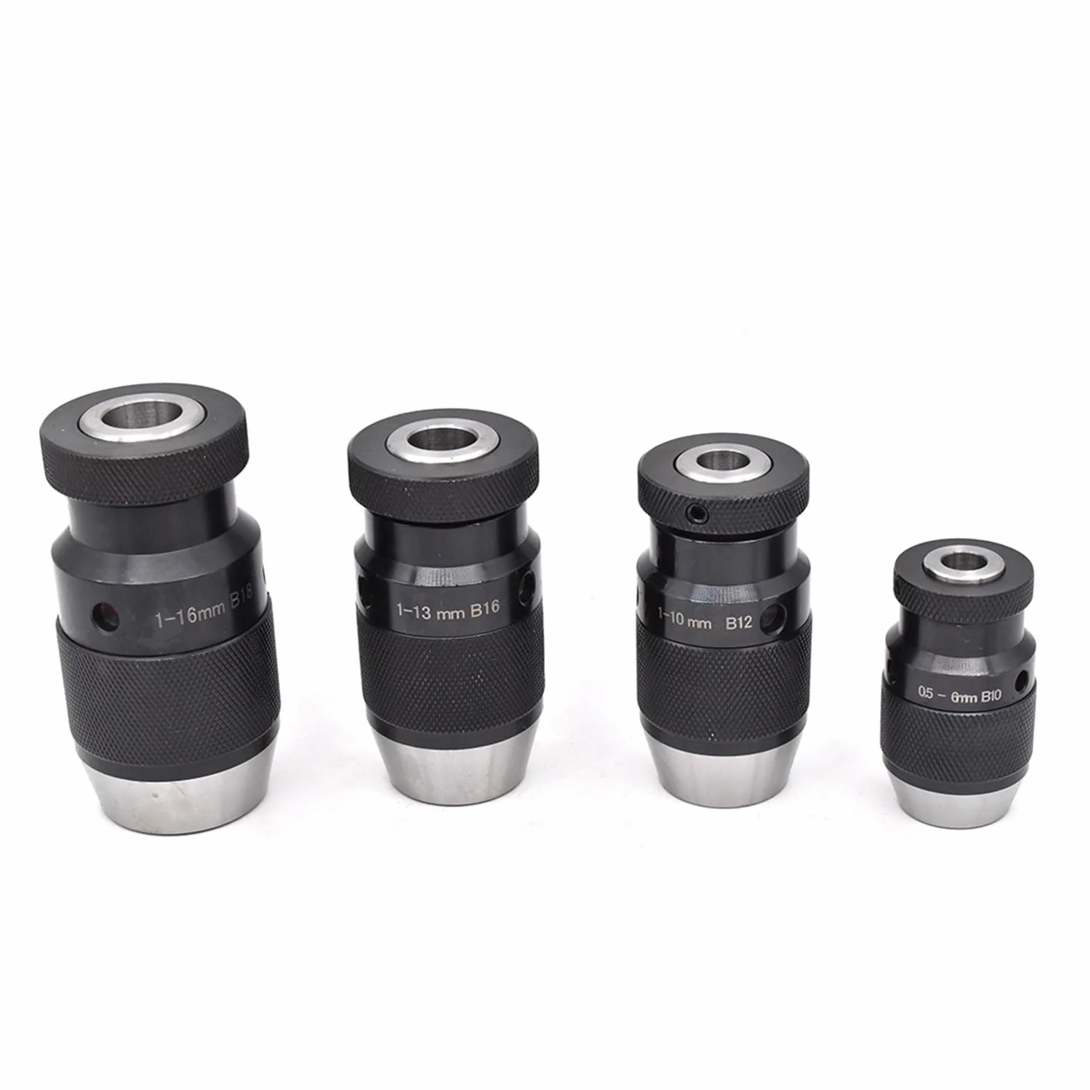 1 sztuk wkład B18 B22 automatyczny uchwyt wiertarski B10 B12 B16 uchwyt wiertarski samozaciskowy uchwyt gwintowany bezkluczykowy do wiertarki (Color : B10(0.5MM-6MM))
