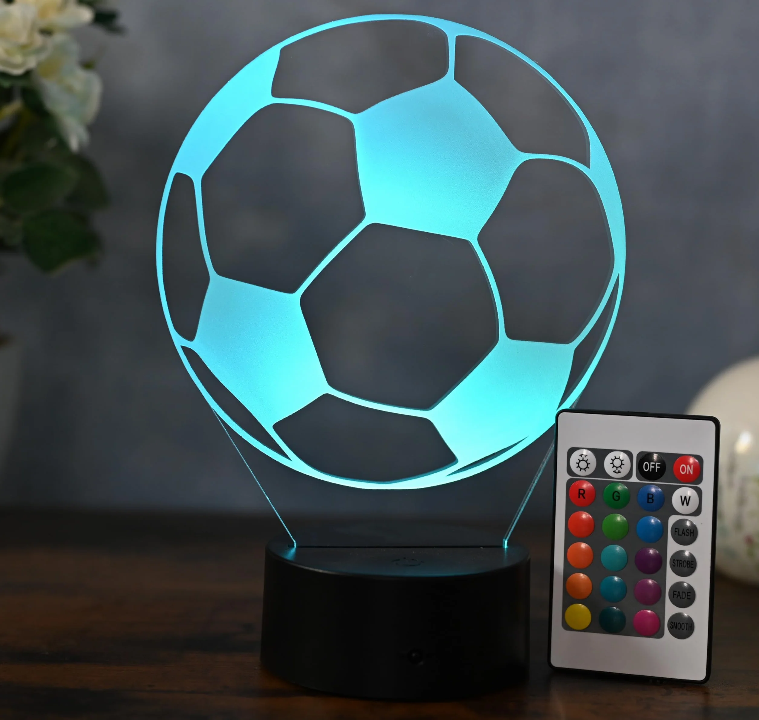 Lampa LED do piłki nożnej – sportowa dekoracja i lampka nocna dla piłkarzy, fanów i trenerów – pomysł na prezent dla mężczyzn, młodzieży i dzieci, światło klubowe