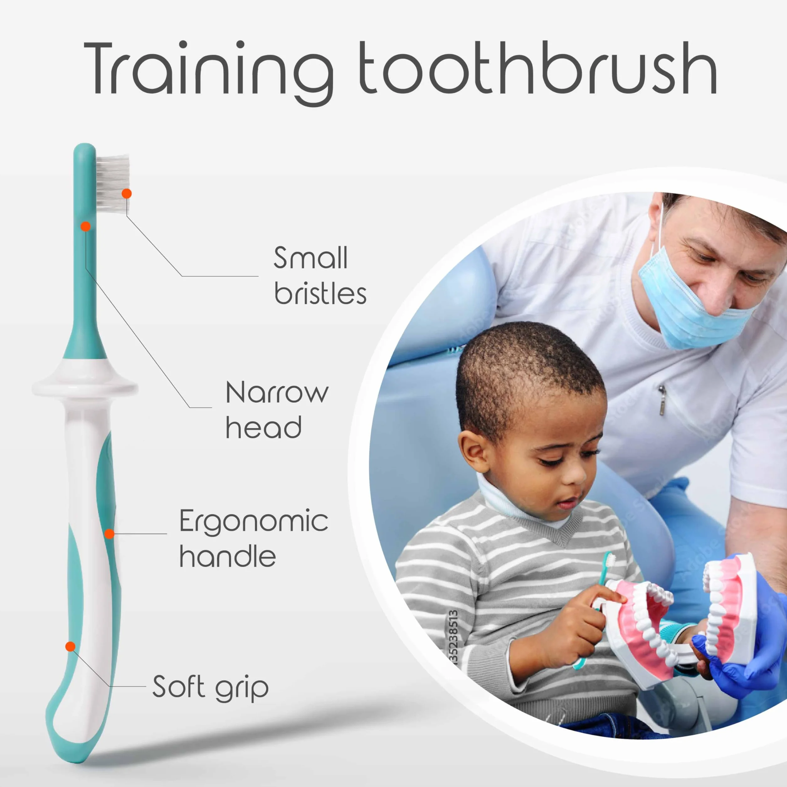 Cherish Baby Care Zestaw szczoteczek dla dzieci (4 sztuki) - szczoteczka dla dzieci w wieku 1 roku, nie zawiera BPA, zaprojektowana przez dentystę dziecięcą, silikonowa szczoteczka do zębów dla