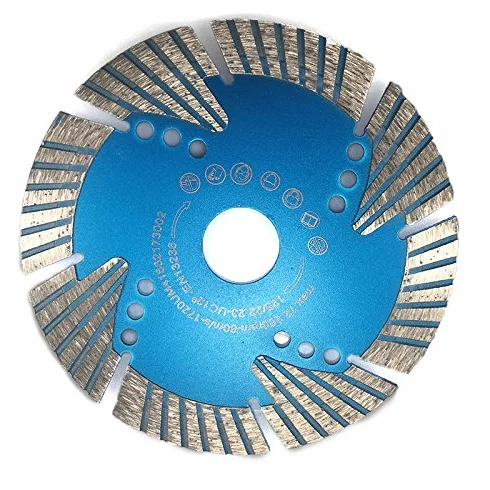 Turbo diamentowa tarcza tnąca Ø 125 mm, wysokość segmentu 15 mm, doskonale nadaje się do dużych obciążeń, dzięki segmentom ochronnym, wyjątkowo stabilna, bez przegrzania, granitu, gresu, betonu, twardych materiałów
