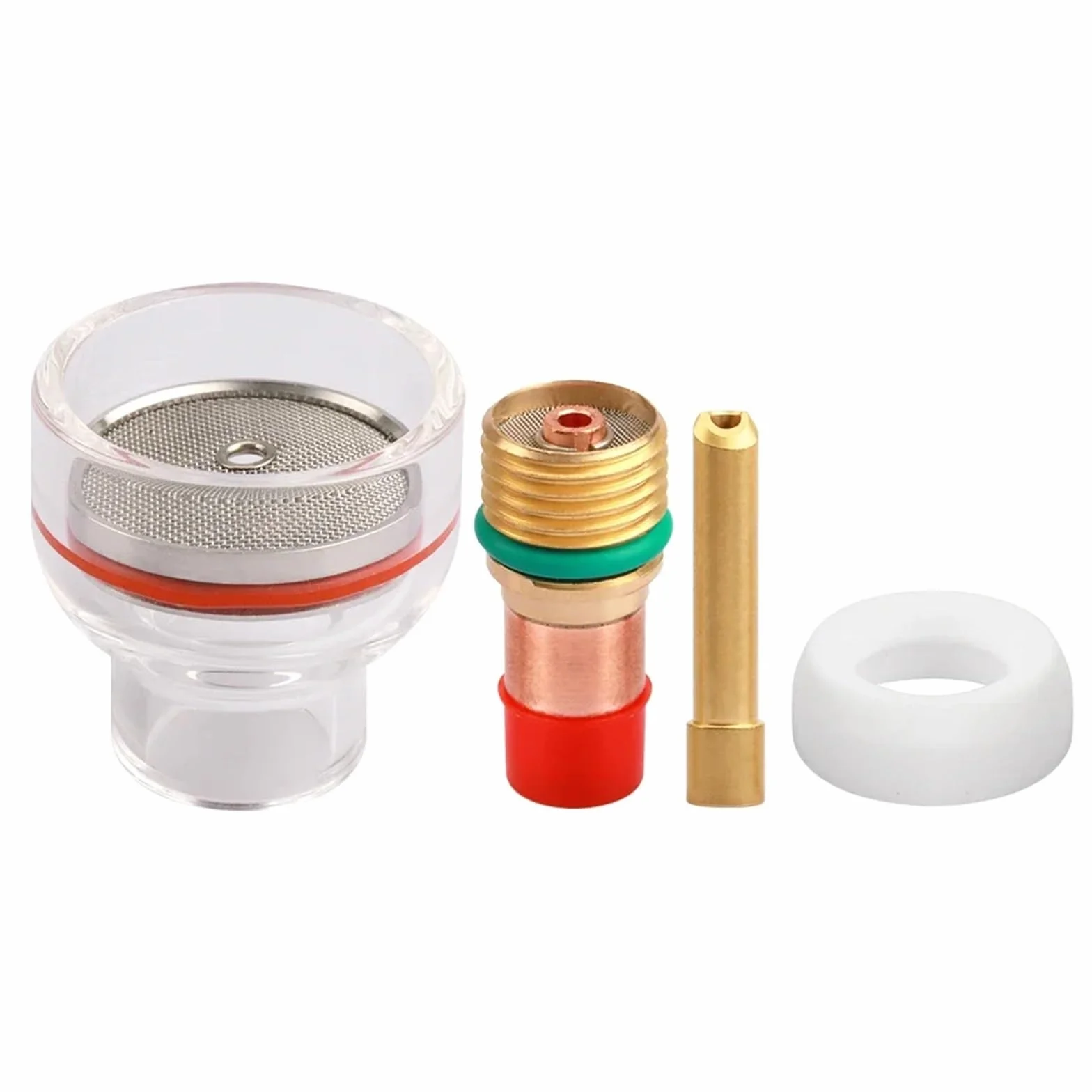 1 zestaw uszczelek i soczewek gazowych do palnika spawalniczego TIG | Dysza 18CG20 + korpus kolektora do WP-17/WP-18/WP-26(2.4MM Kit)
