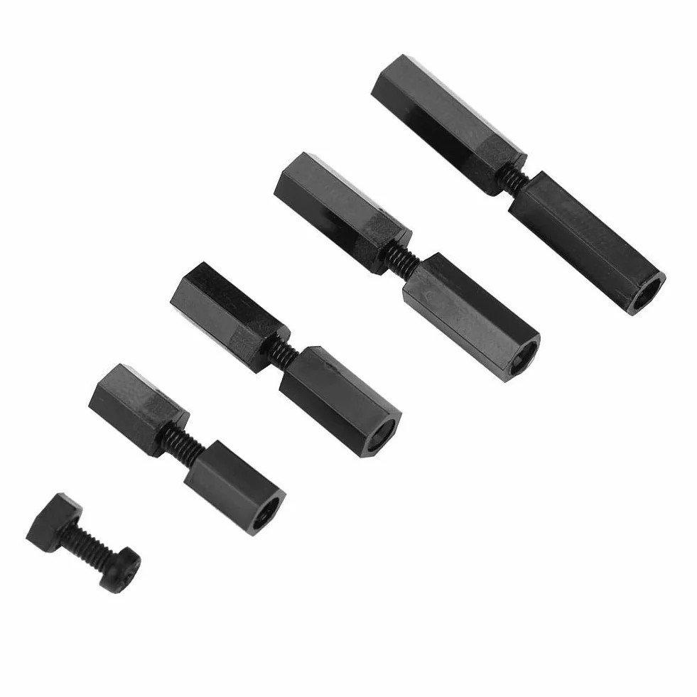 M2 Standoff Kit, 180pcs Schwarz M2 Male Female Standoffs Schrauben Muttern Sortiment Kit mit Box