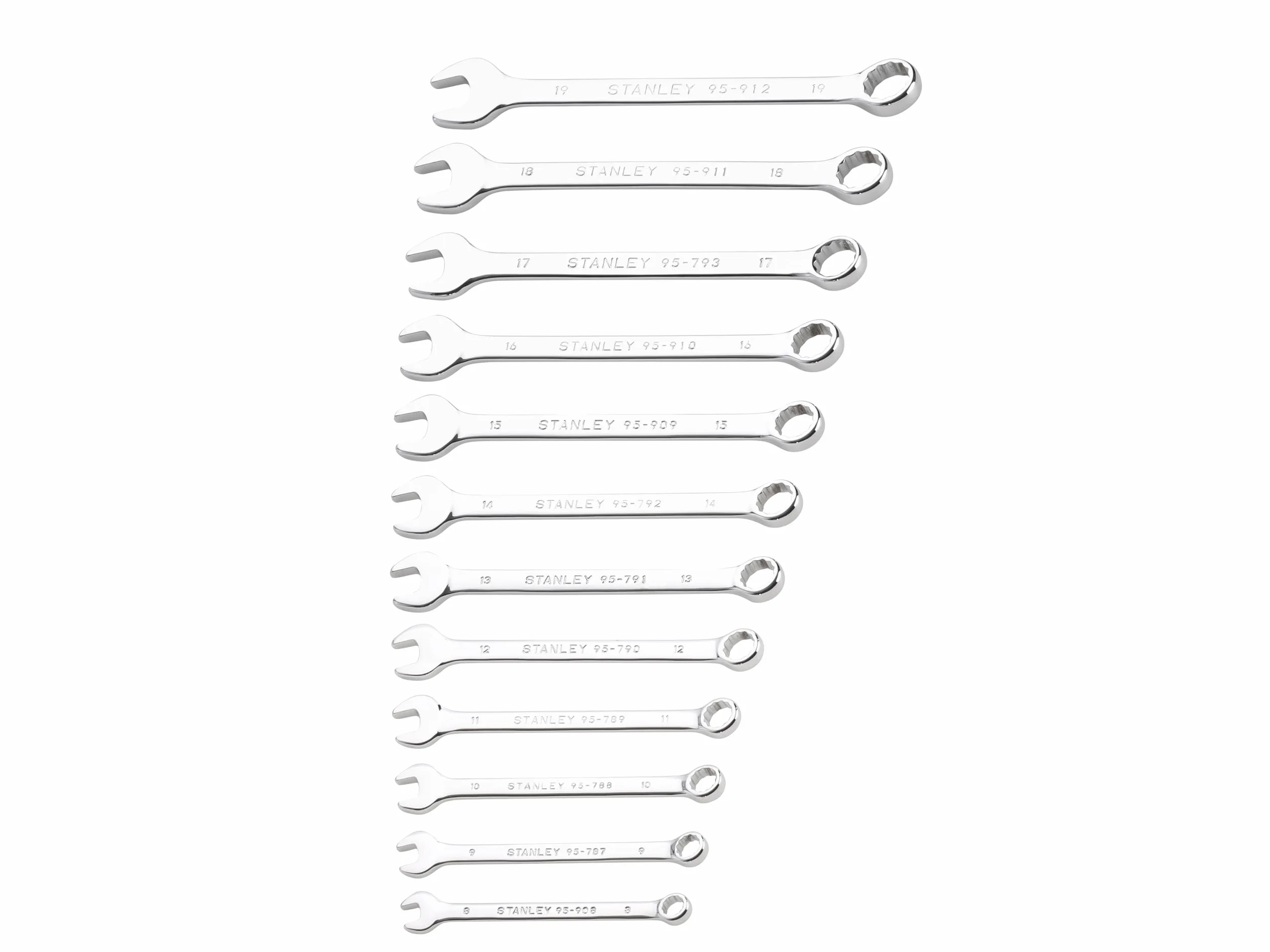 Stanley STMT82843-0 Zestaw Kluczy Płasko-Oczkowych, Srebrny, 12 Sztuk