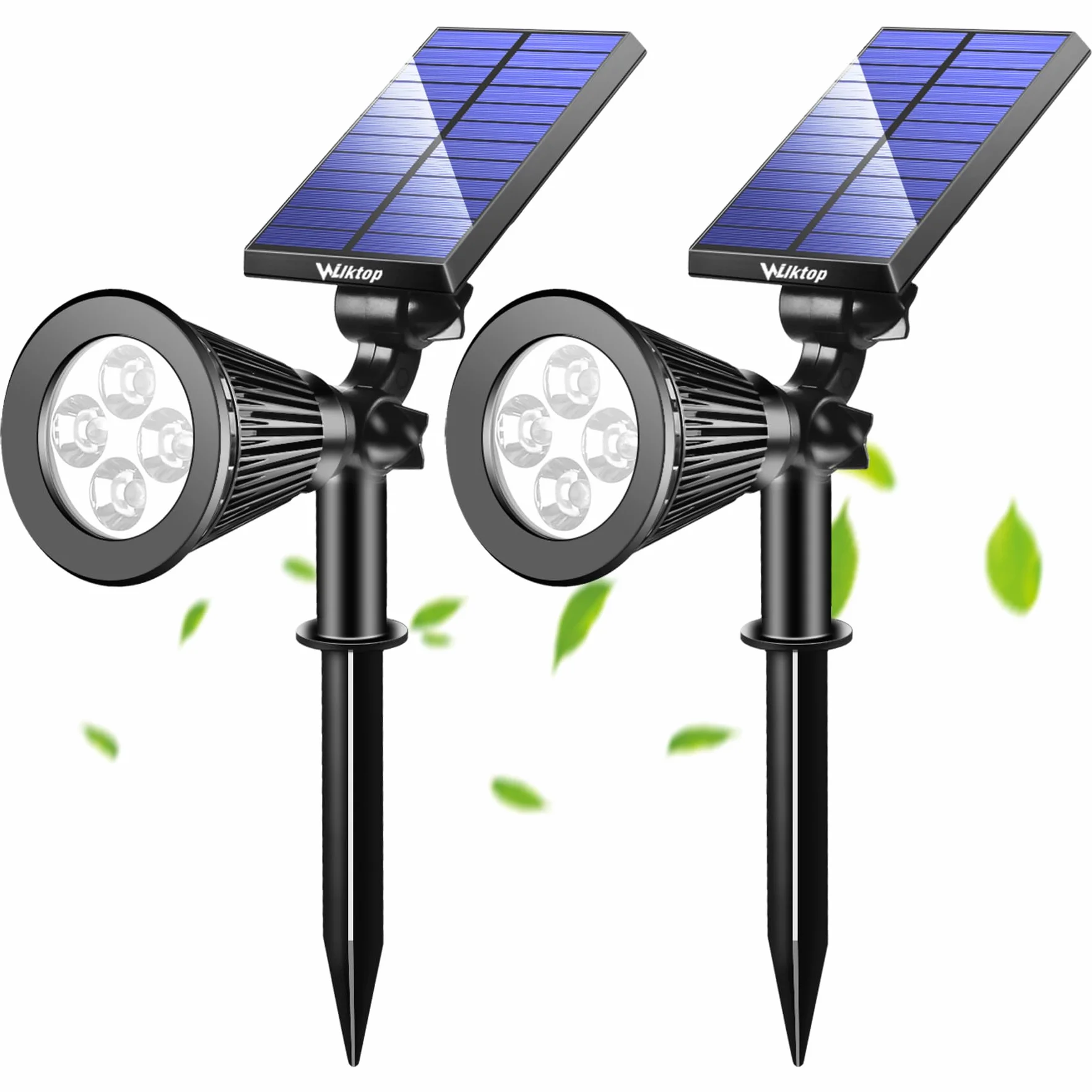 Reflektor solarny LED do zewnątrz, lampa solarna Landscape (2 x ciepła biel) wersja 3, super jasna, zasilana energią słoneczną; wodoszczelna do ogródka