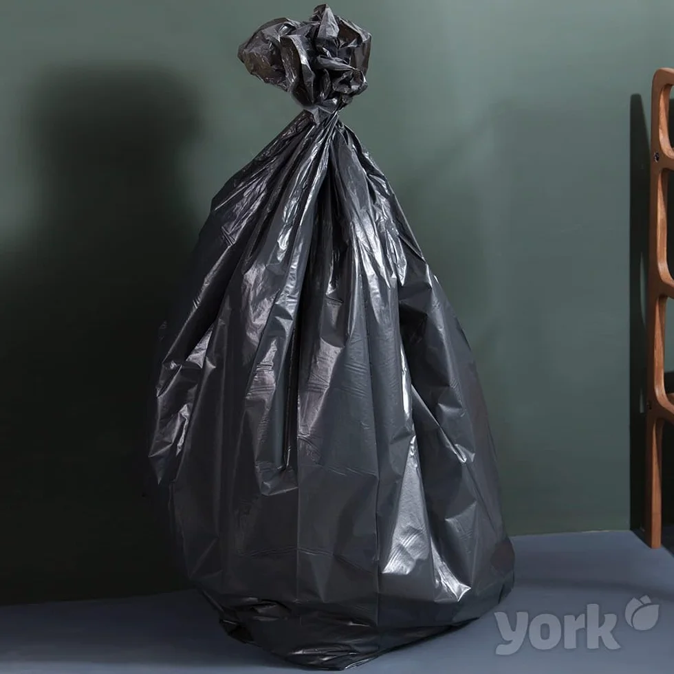 YORK Czarne worki na śmieci 60 l (1 rolka po 10 sztuk) - worki na śmieci 60 litrów - duże worki na śmieci - stabilne worki na śmieci - worki na śmieci 60 l ekstra mocne