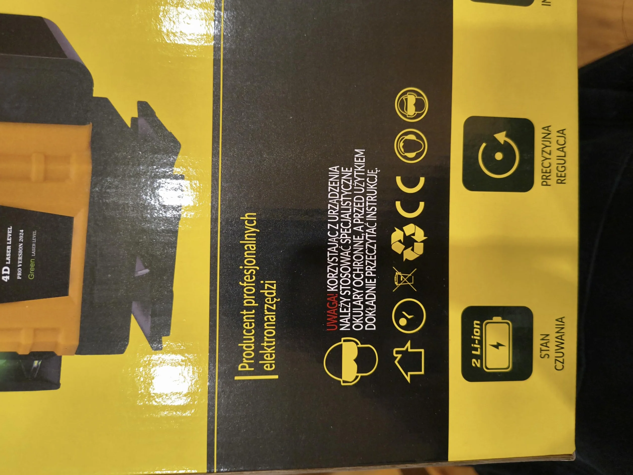 POZIOMICA LASEROWA LASER 360° BLOKADA WAHADŁA STATYW DUŻA WALIZKA