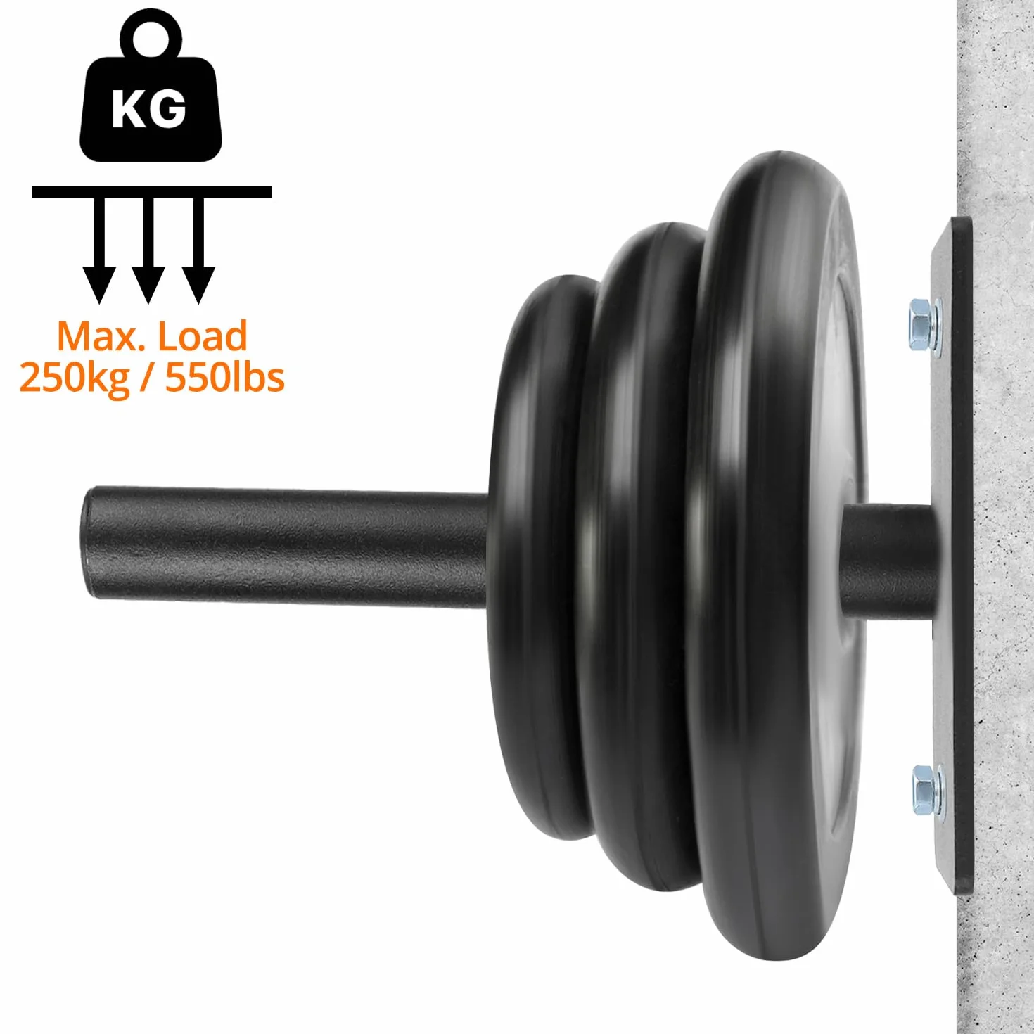 QWORK® 2 sztuki uchwytów do obciążników ściennych na 2,5 cm / 3 cm / 5 cm, ze śrubami mocującymi, maks. nośność