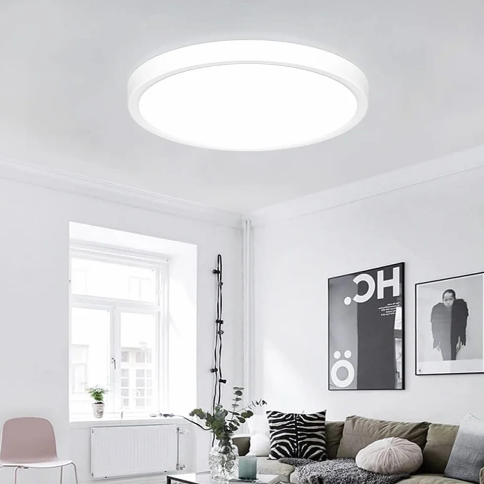 Lampa sufitowa LED 24 W, regulowana temperatura kolorów, 2347 LM Biurowe, dla łazienki, kuchni, przedpokoju i balkonu (3000K/4000K/5000K, 24W)