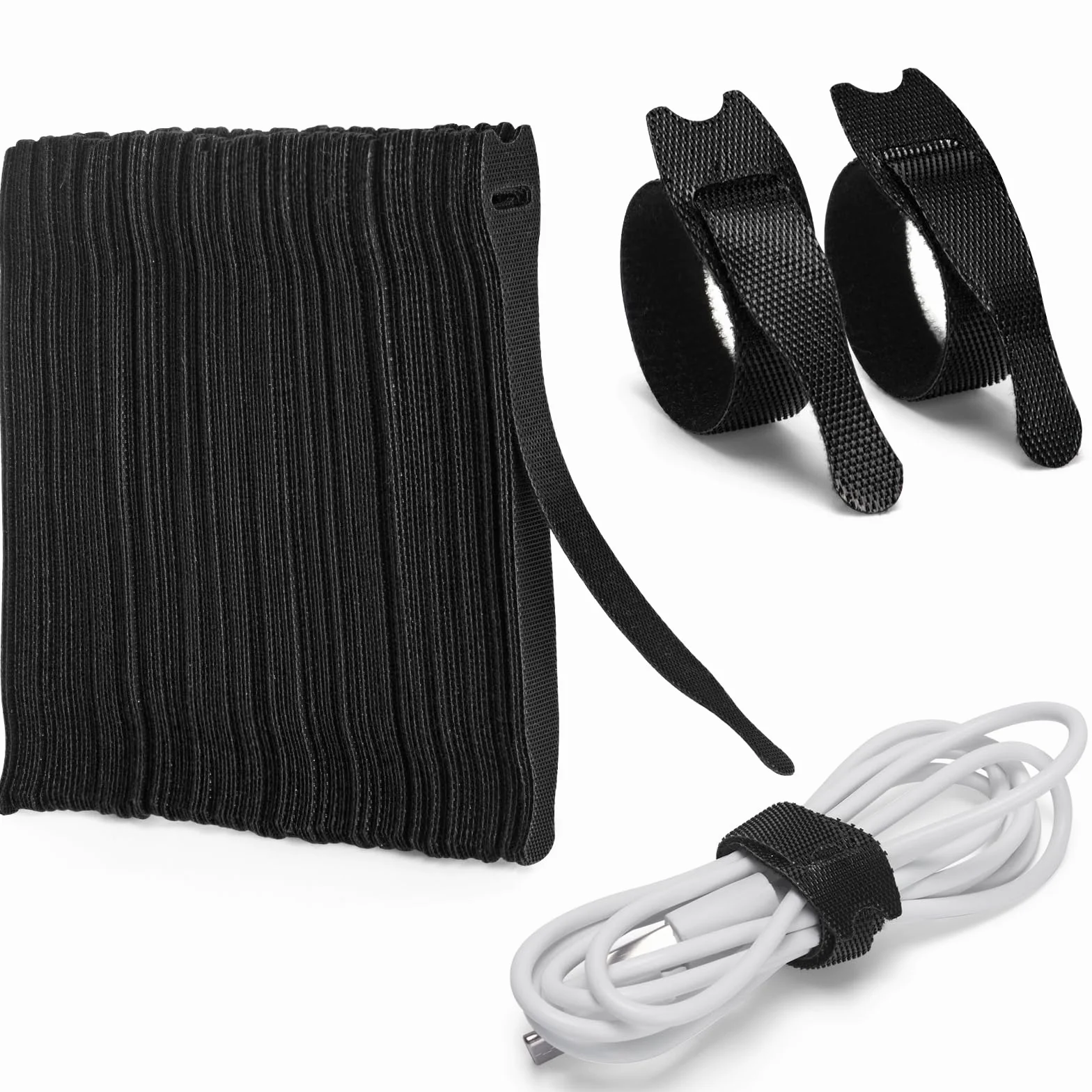 Zivacate 120 Sztuk Wielokrotnego Użytku Opaski Kablowe - 150 x 12 mm nylonowy czarne opaski, organizowania kabli do komputera PC，telewizora，słuchawek i nie tylko