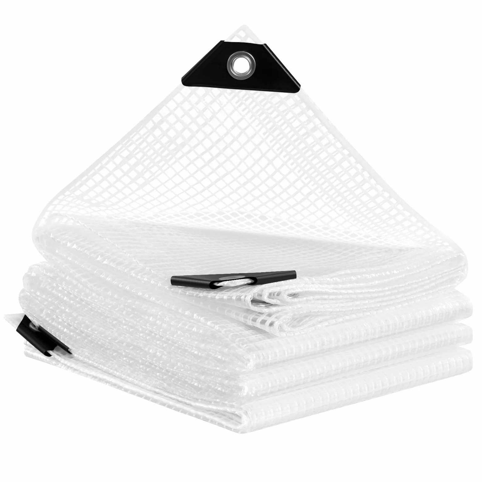 WOLTU wodoodporna plandeka plandeka materiałowa 4x6 m z oczkami 140g/m² przezroczysta plandeka ochronna odporna na rozdarcia odporna na promieniowanie UV do mebli ogrodowych łódź na drewno opałowe
