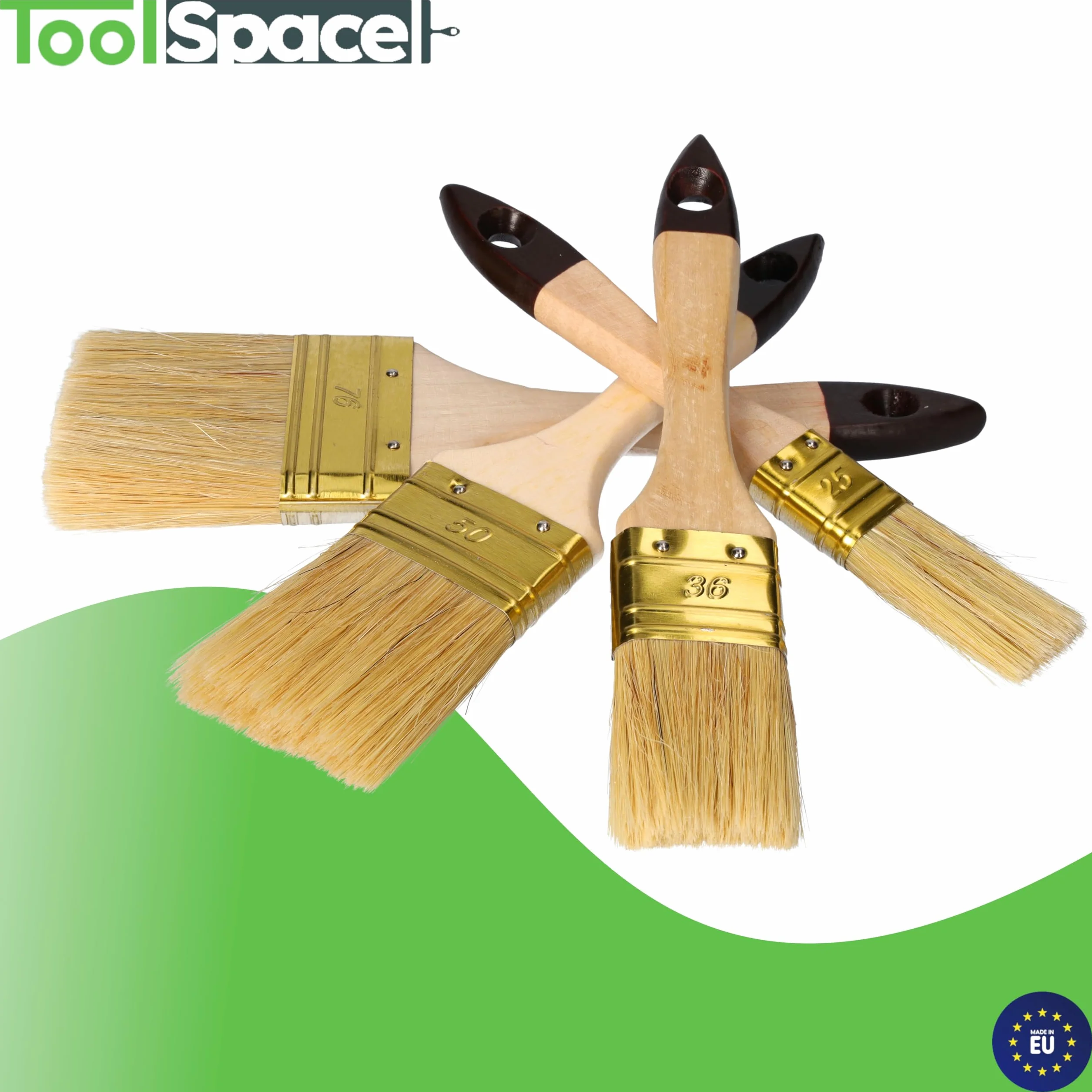 ToolSpace Pędzle Angielskie Profesjonalne 25mm/ 36mm/50mm/76mm pędzel malarski – do farb, lakierów, gruntów i emalii – idealne do domu warsztatu i zastosowań profesjonalnych – wszechstronne trwałe