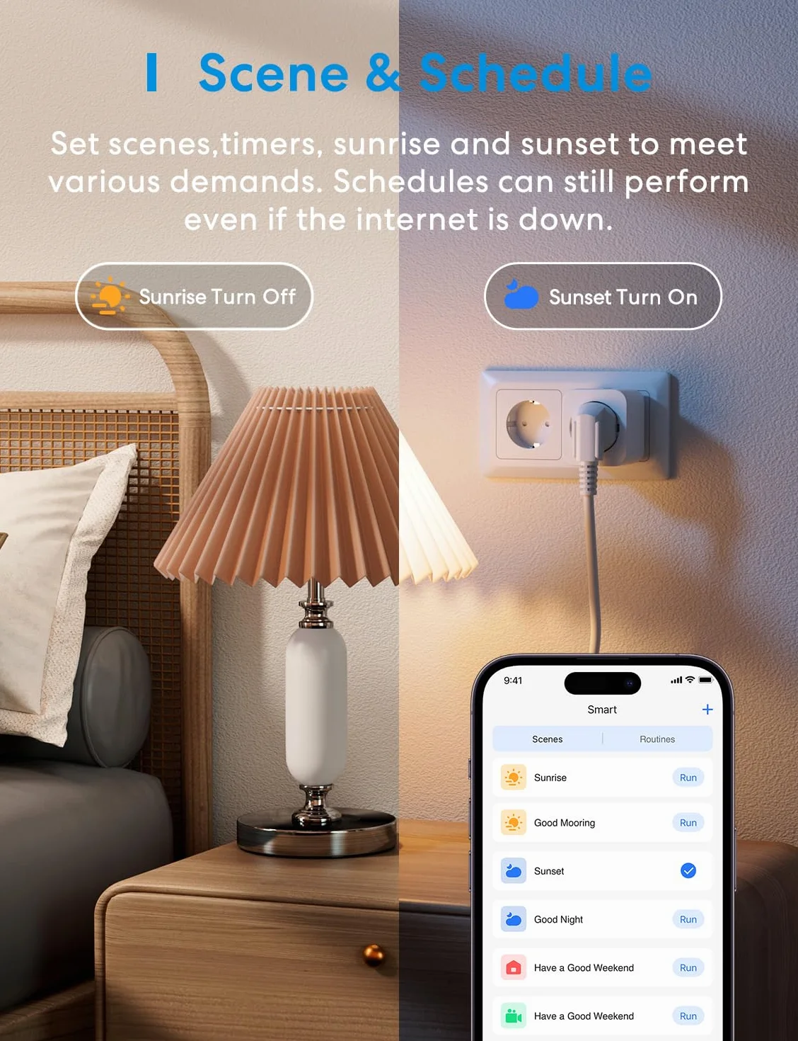 Meross Smart Socket 4 sztuki, gniazdo WiFi z monitorowaniem energii, kompatybilne z Apple HomeKit, Alexa i Google Home, 3840 W, 16 A, 2,4 GHz