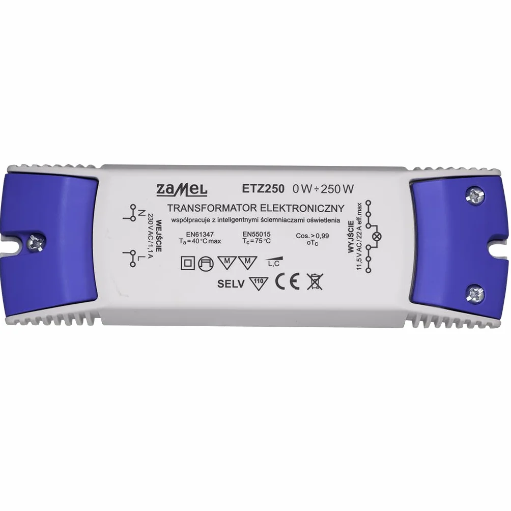 ETZ-250 x transformator elektroniczny 12 V 250 W, srebrny