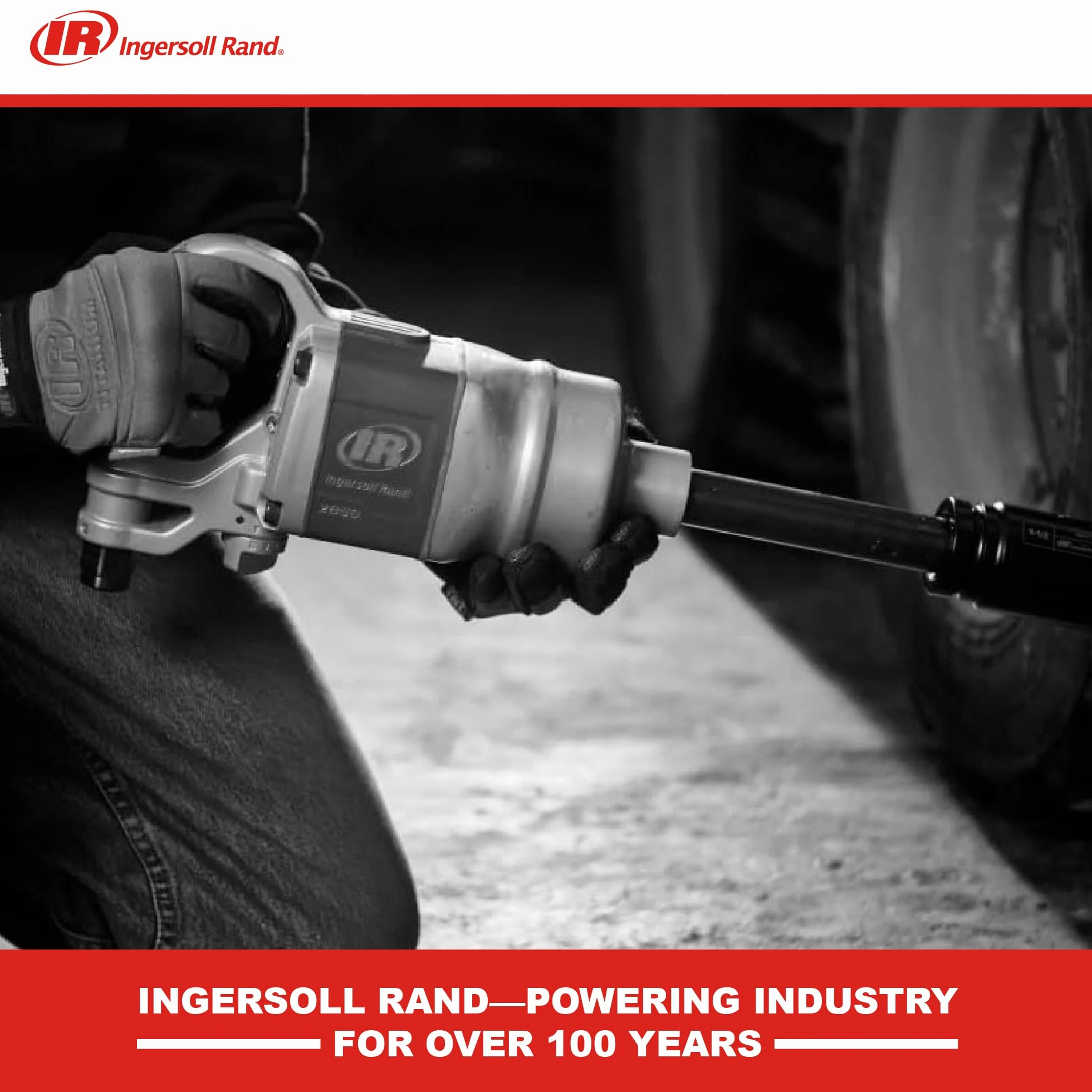 Ingersoll Rand 2850MAX-6 Pneumatyczny Klucz Udarowy, 1 Cal, Przedłużone Kowadło, 6 Calowe Przedłużenie, Lekka Konstrukcja, 2847 Nm Momentu Obrotowego i 5500 RPM, Regulowany Uchwyt