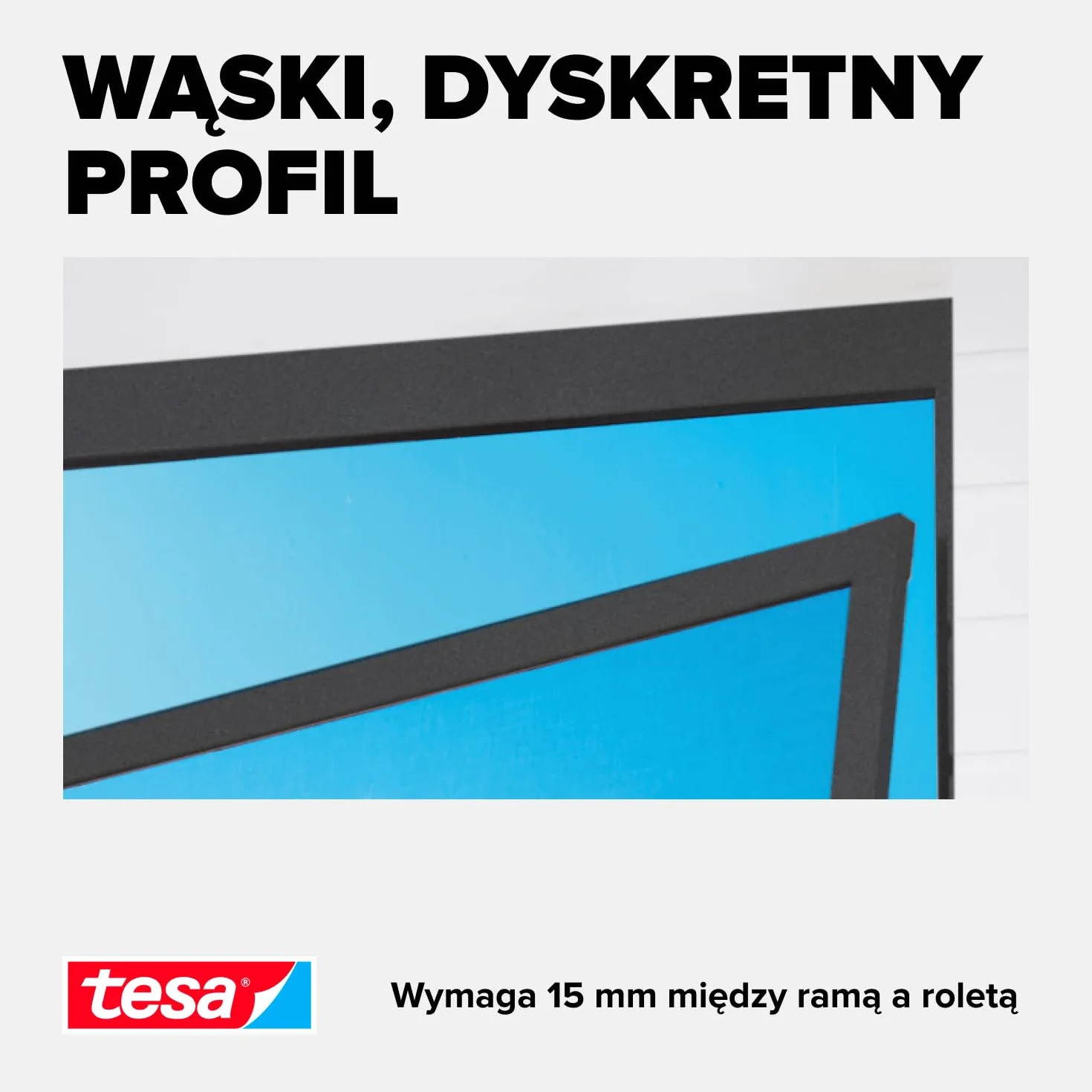 tesa INSECT STOP Aluminium for Window Frame Fly Screen - siatka z ramą aluminiową, bez wiercenia, antracyt - 120 x 150 cm