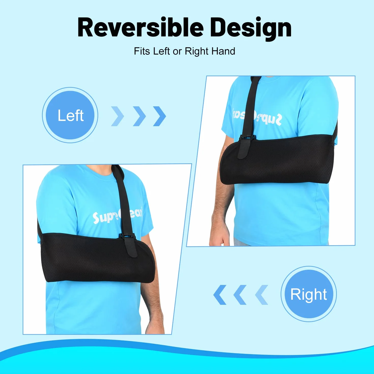 supregear Arm Sling, Lekka Regulowana Siatka Zawiesie na Ramię Immobilizer Rotator Mankiet Ramię Opaska Wspierająca na Urazy Barku, Złamane i Fracturado Kości, Pasuje Lewego i Prawego Ramię, XS