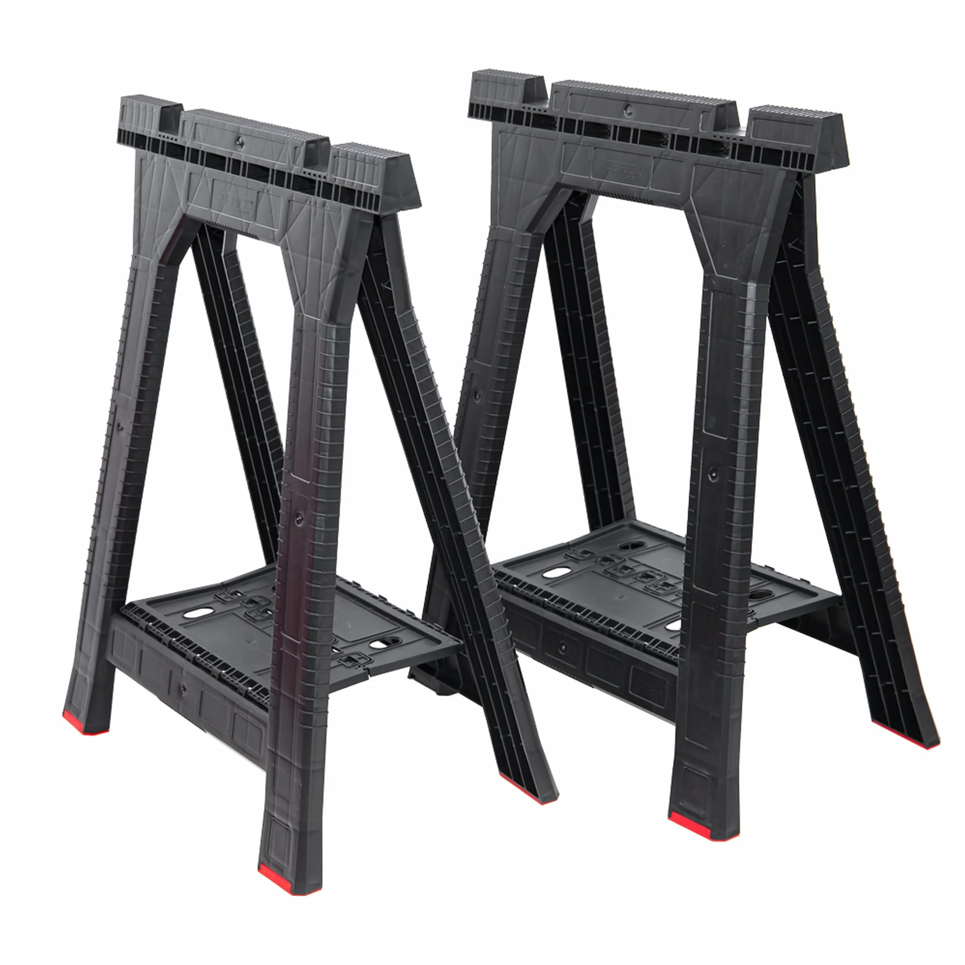 Kozioł roboczy, składany kozioł warsztatowy, 2 sztuki, 76,5 x 58 cm, nośność do 350 kg, kozioł podporowy z półką na narzędzia i małe części z antypoślizgowymi nóżkami