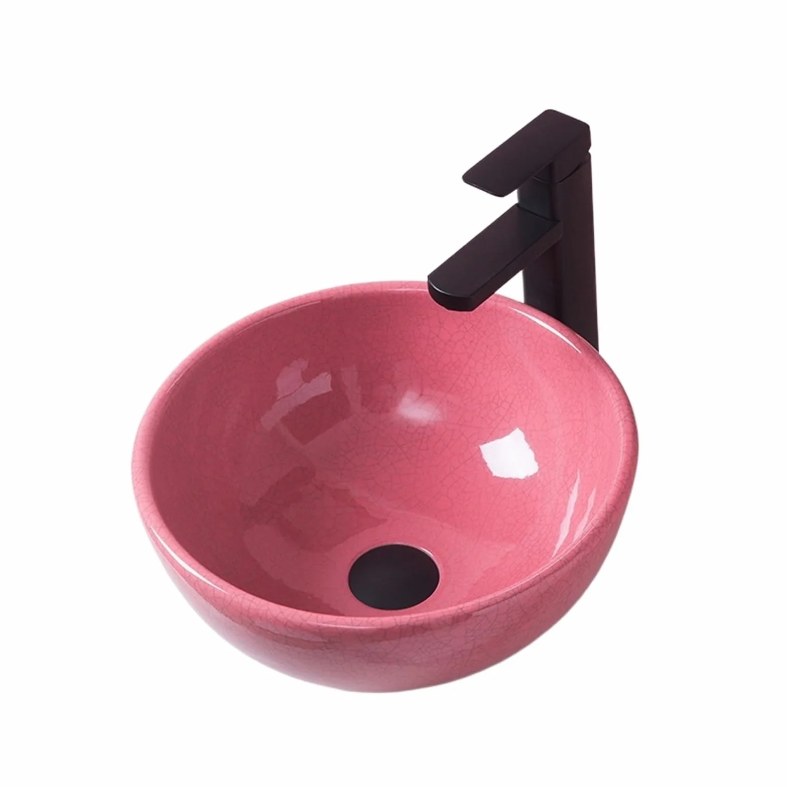 Umywalka Nablatowa, Artystyczna Umywalka Porcelanowa, Ceramiczna Umywalka Nablatowa, Faktura Spękanego Lodu, Rozmiar Pinkone, Rozmiar Pinkone