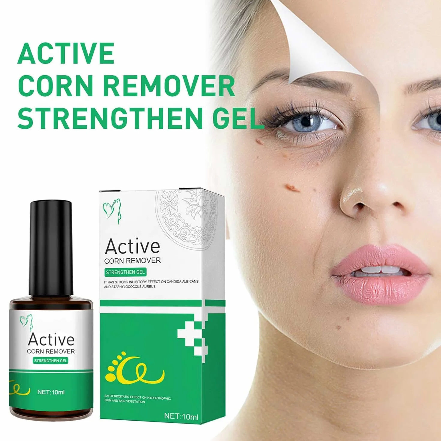Active Corn Remover Strengthen Gel,Corn Remover Gel Extra Strength, Instant Blemish Removal Gel,Wart Remover Liquid,Corn Remover Liquid for Feet Toes Hands Care,Easy to Remove Calluses (1pcs)