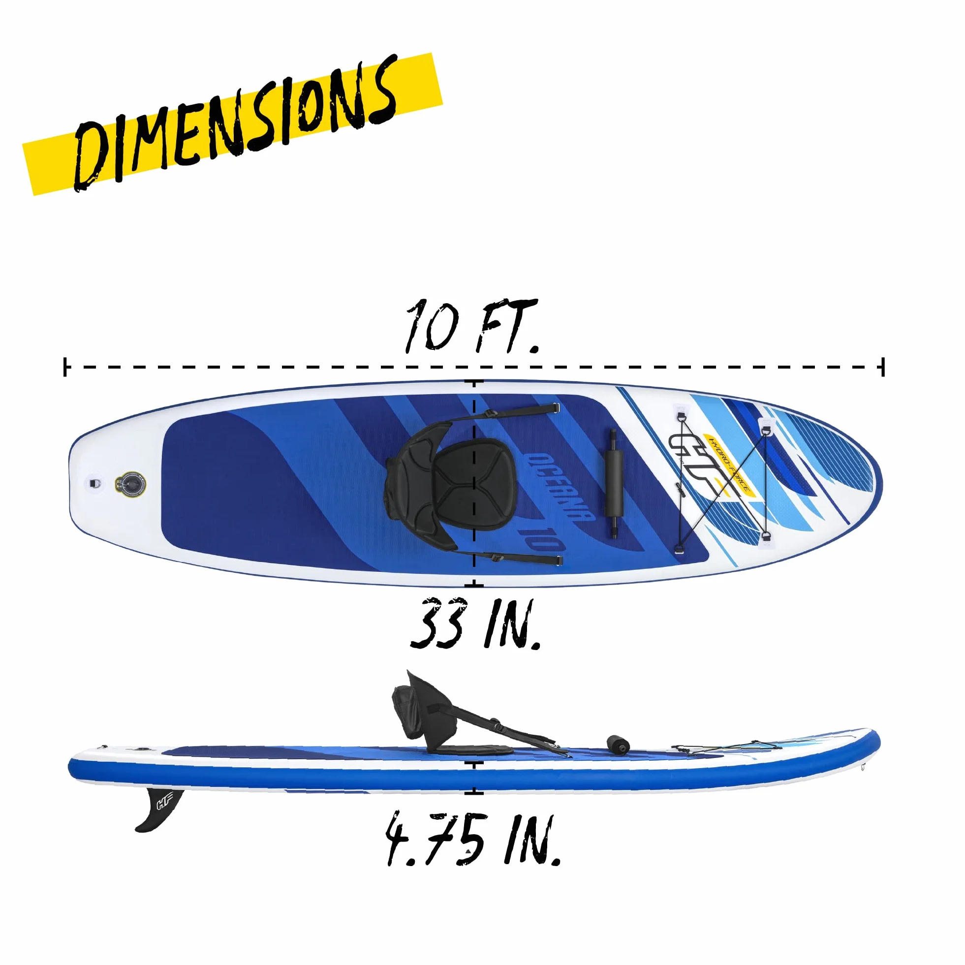 Hydro-Force™ 10' x 33" x 4.75"/3.05m x 84cm x 12cm Set