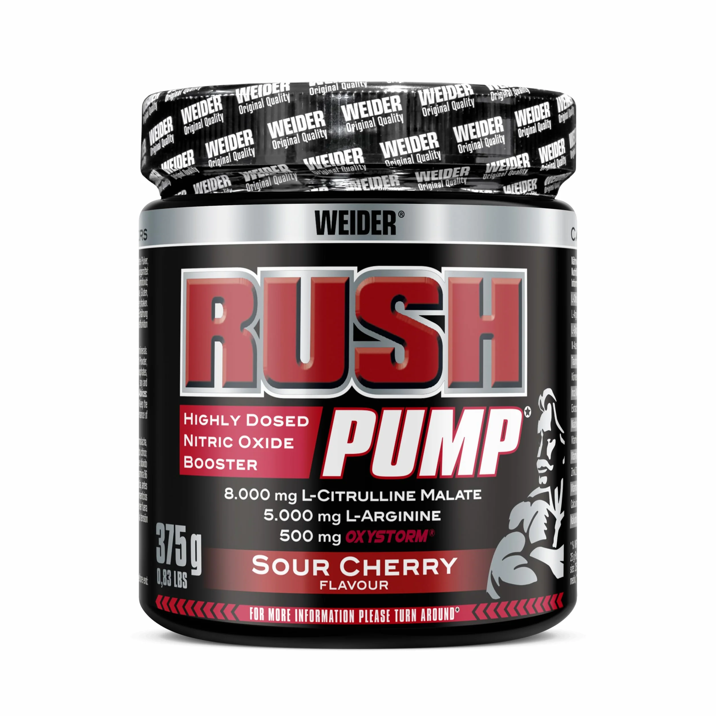 Weider Total Rush Pump 375 g Przedtreningówka bez Kofeiny L-Cytrulina L-Arginina Oxystorm Witaminy Wiśnia