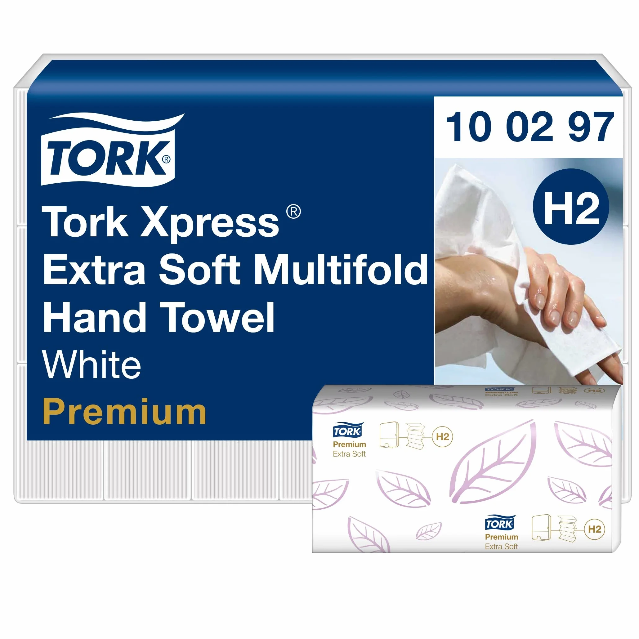 Tork Xpress ekstramiękki ręcznik Multifold, 4-panelowy (w składce wielopanelowej), biały, H2, Jakość Premium, 21 x 100 listków, 100297