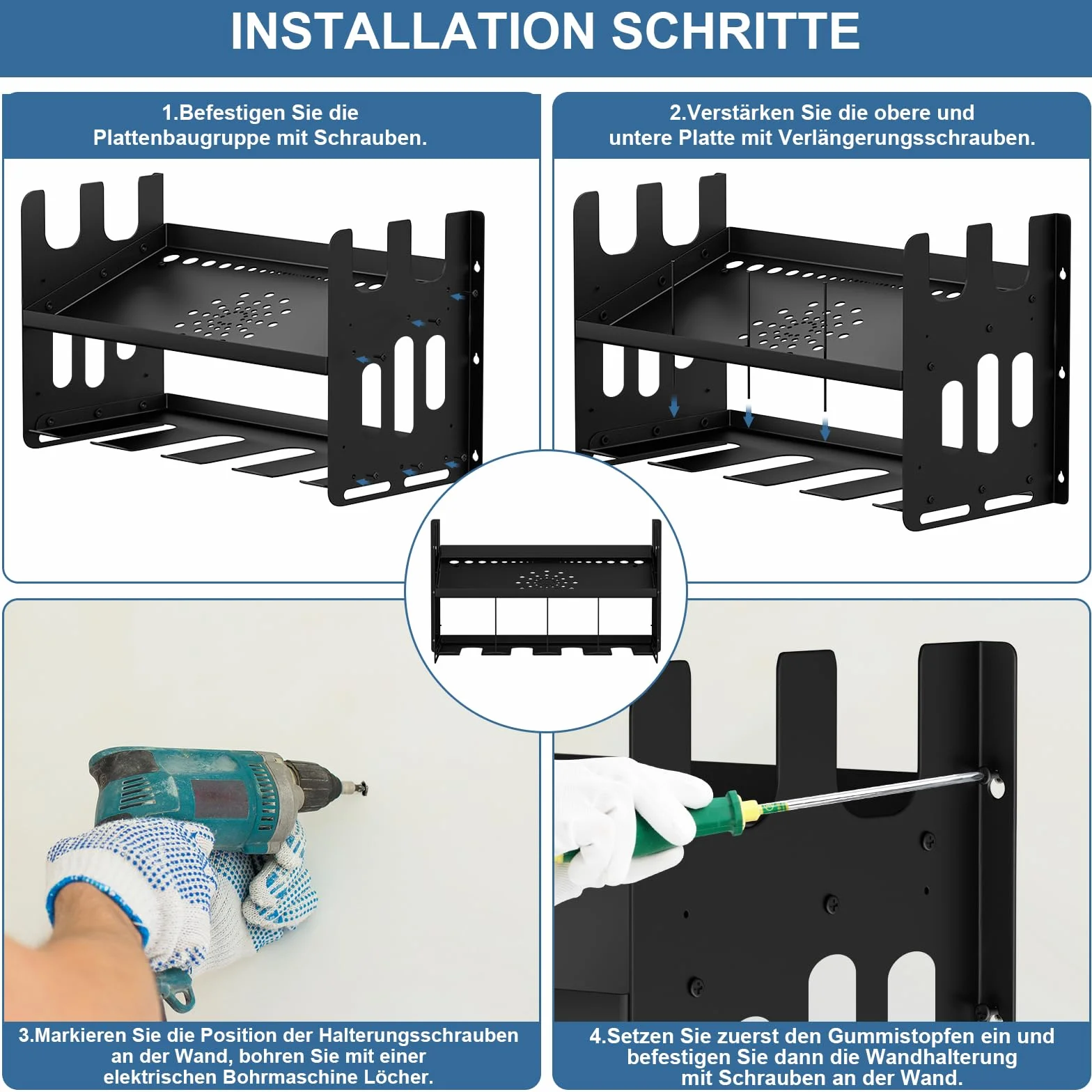 Uchwyt na narzędzia do Makita DC18SF/DC18RC 18V / 14,4 V baterie do stojaka na narzędzia (czarny)