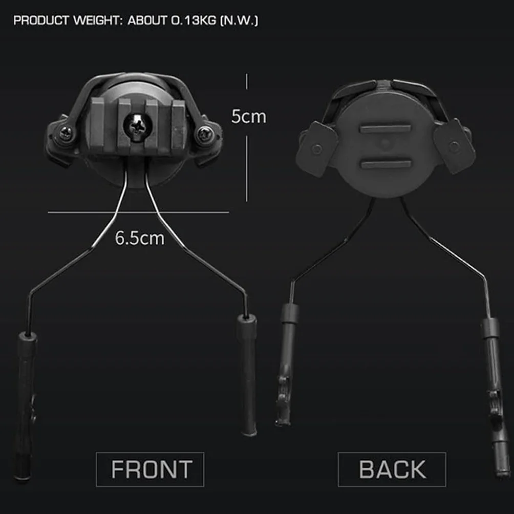 2PCS ARC Rail Suspension Headset Bracket Ear Muff Adapter For Tactical Helmets – Tool-Free Mount On FAST Helmet