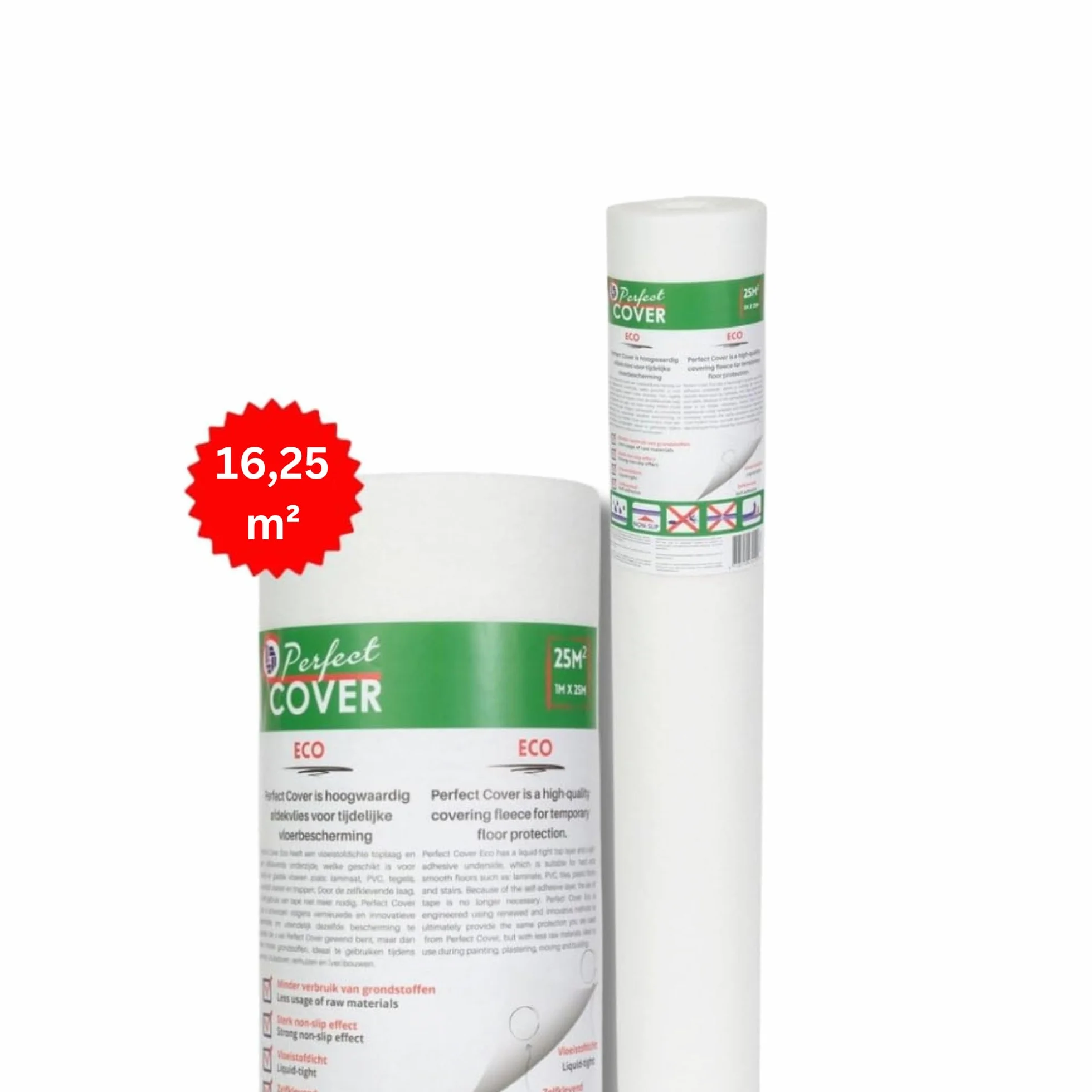 Perfect Cover® Eco Samoprzylepny tynk – włóknina malarska – powłoka z powłoką antypoślizgową – ochrona schodów – ochrona podłogi podczas prac DIY, na plac budowy i renowacji (0,65 x 25 m)
