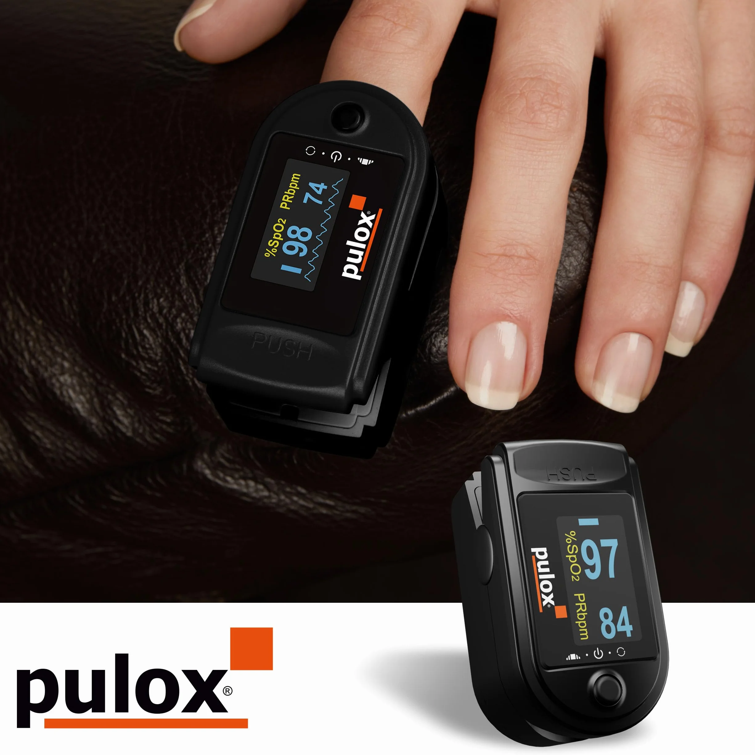 Pulsoksymetr PULOX PO-200 z wyświetlaczem OLED * Kolor: czarny * PZN:3314928