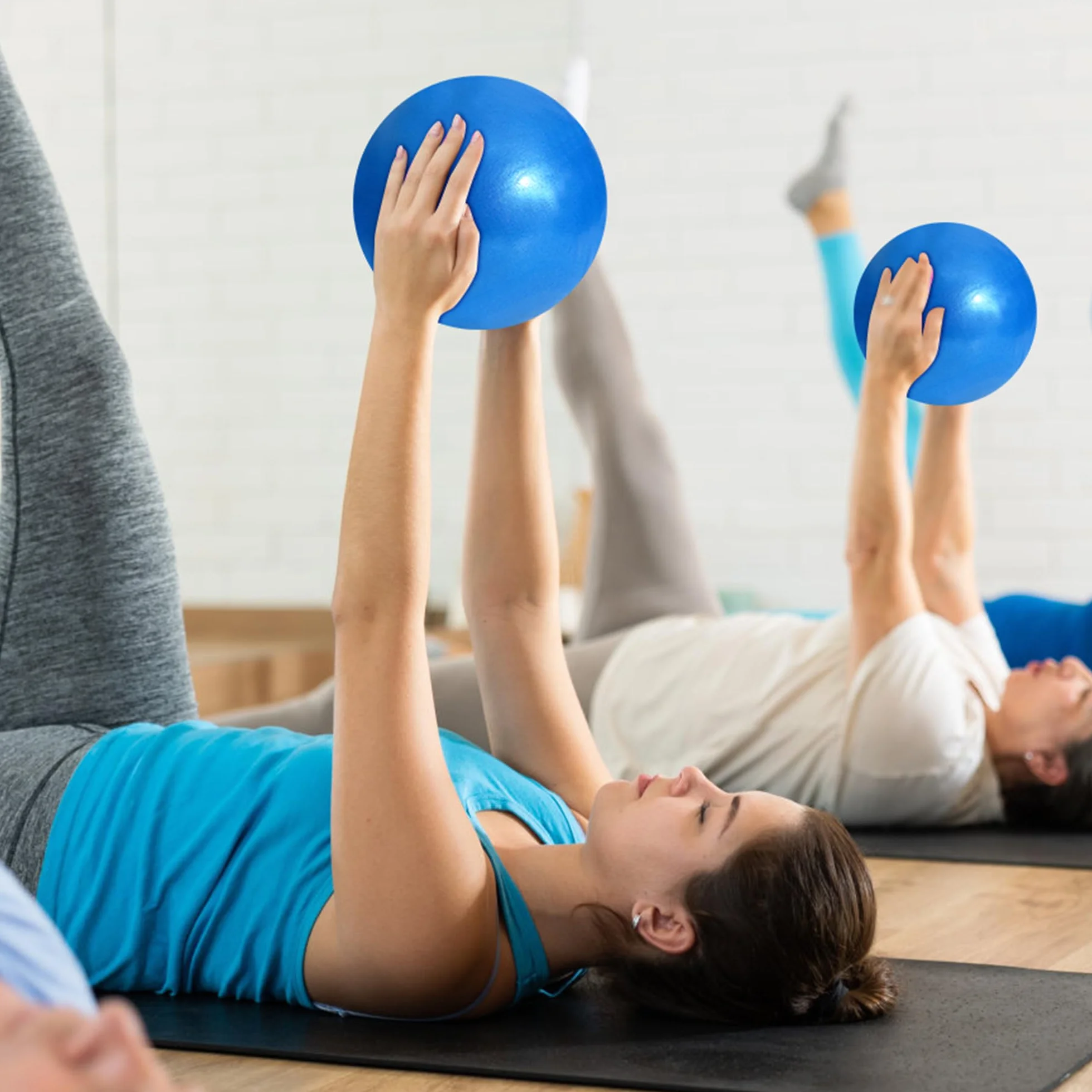 TRIXES Niebieska Piłka do Ćwiczeń - PVC, Wzmacniająca, Trening Jogi, Pomoc w Treningu na Siłowni, Akcesoria Fitness, Sprzęt do Pilates