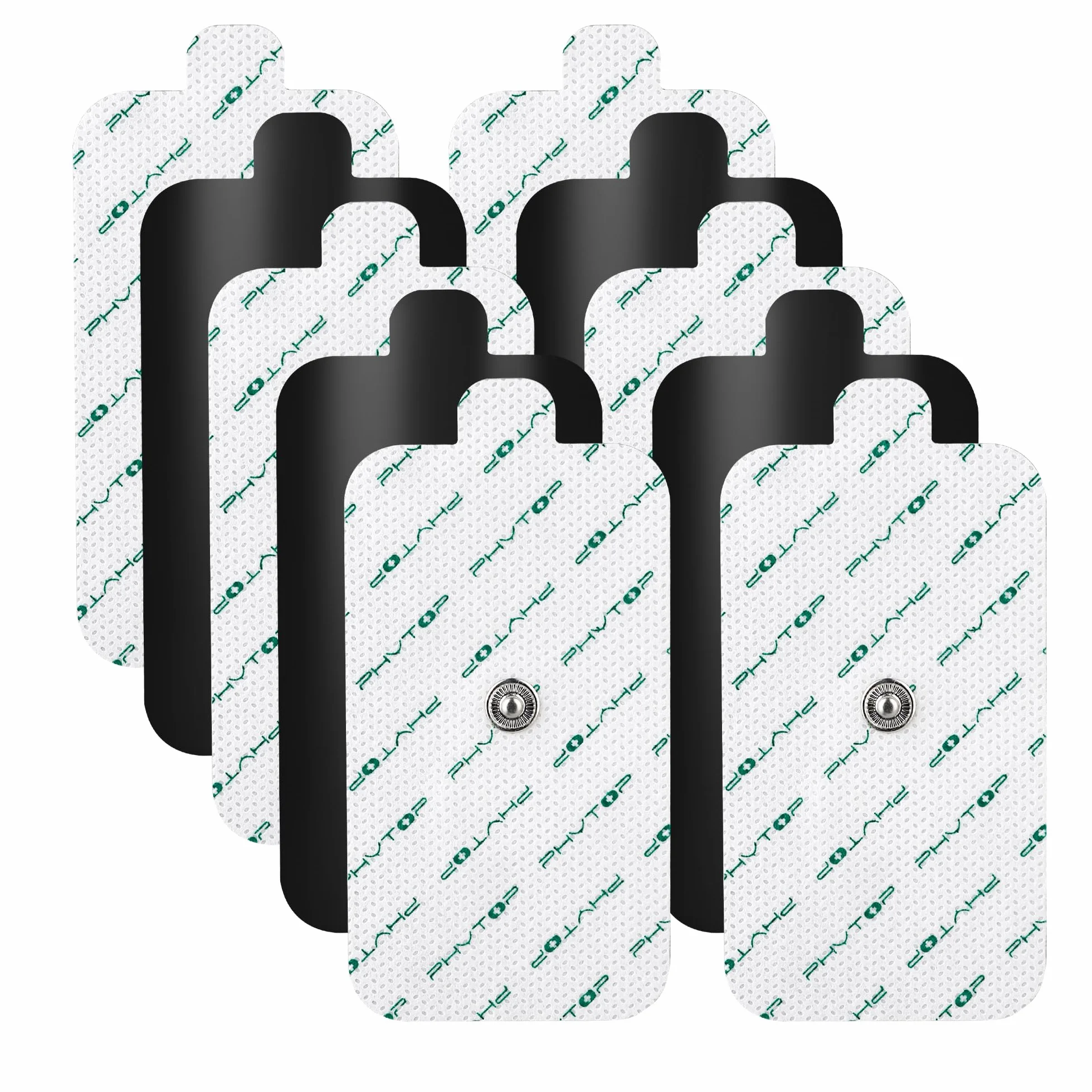 Elektrody do TENS/EMS 5x10 cm z wtykiem stud 3.5mm, Samoprzylepne i Wielokrotnego Użytku, Kompatybilne z Większością Aparatów do Łagodzenia Bólu Mięśni, Zestaw 10 Sztuk