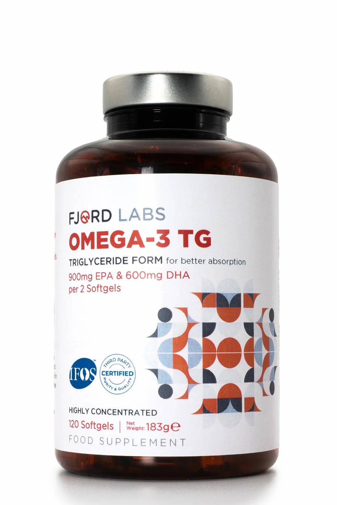 Omega-3 TG | Forma trójglicerydów | Certyfikat IFOS | 900mg EPA i 600mg DHA w 2 kapsułkach | 120 kapsułek