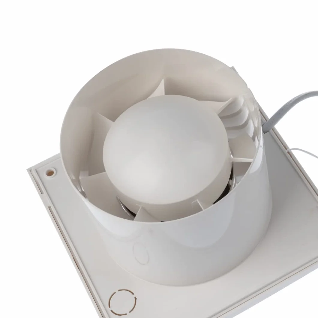 EUROPLAST Ø 100 mm Wentylator Ścienny z Kablem i Przełącznikiem - do Kuchni, WC, Łazienki - Biały
