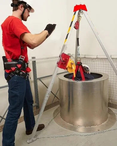 Zestaw do zabezpieczania przed upadkiem Statyw system ratunkowy, wytrzymały aluminiowy stabilizator do ograniczonej przestrzeni, sprzęt ratowniczy, sprzęt bezpieczeństwa zgodny z OSHA