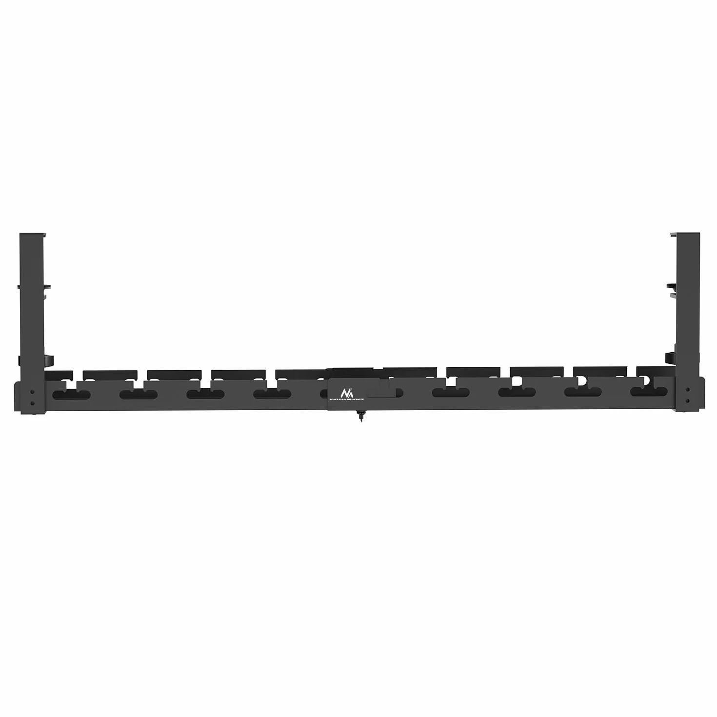 Maclean MC-103 B - Wysuwany organizer kabli od 43 do 72 cm, czarny, mocowanie zaciskowe, obciążenie 5 kg, uchwyt wielogniazdowy, wytrzymała stalowa osłona kabla
