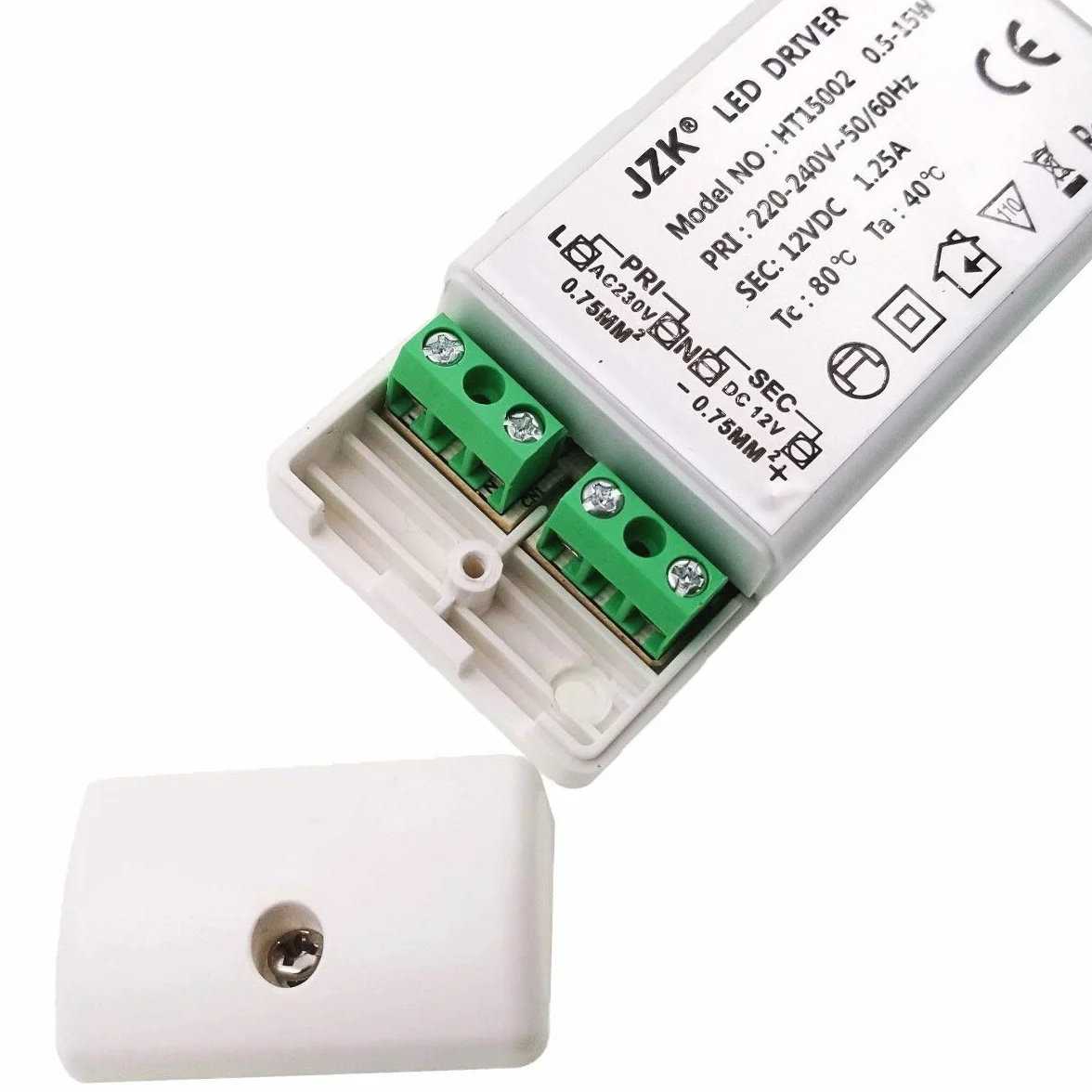 JZK Input: 220-240V, Output: DC 12V, 1.25A DC, 15W, LED Light Bulb Transformer Driver Converter Constant Voltage Power Supply, 91×41×19 mm