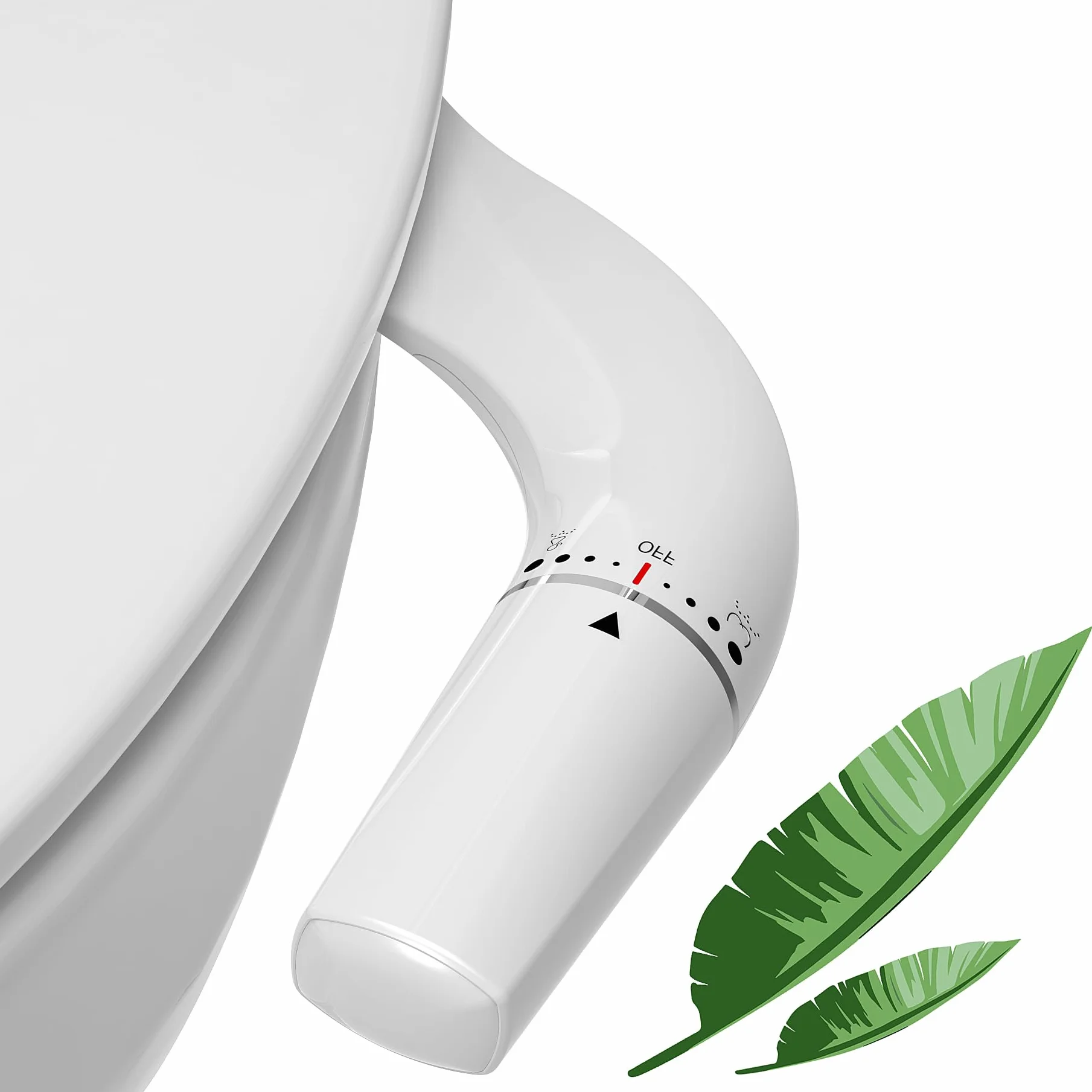 Bidet Insert for Toile lewy – WITHLENT ultracienki bidet ręczny do toalety z podwójną dyszą, nakładka na toaletę, do czyszczenia przodu i z tyłu, do toalety, prysznica, taharet, biały
