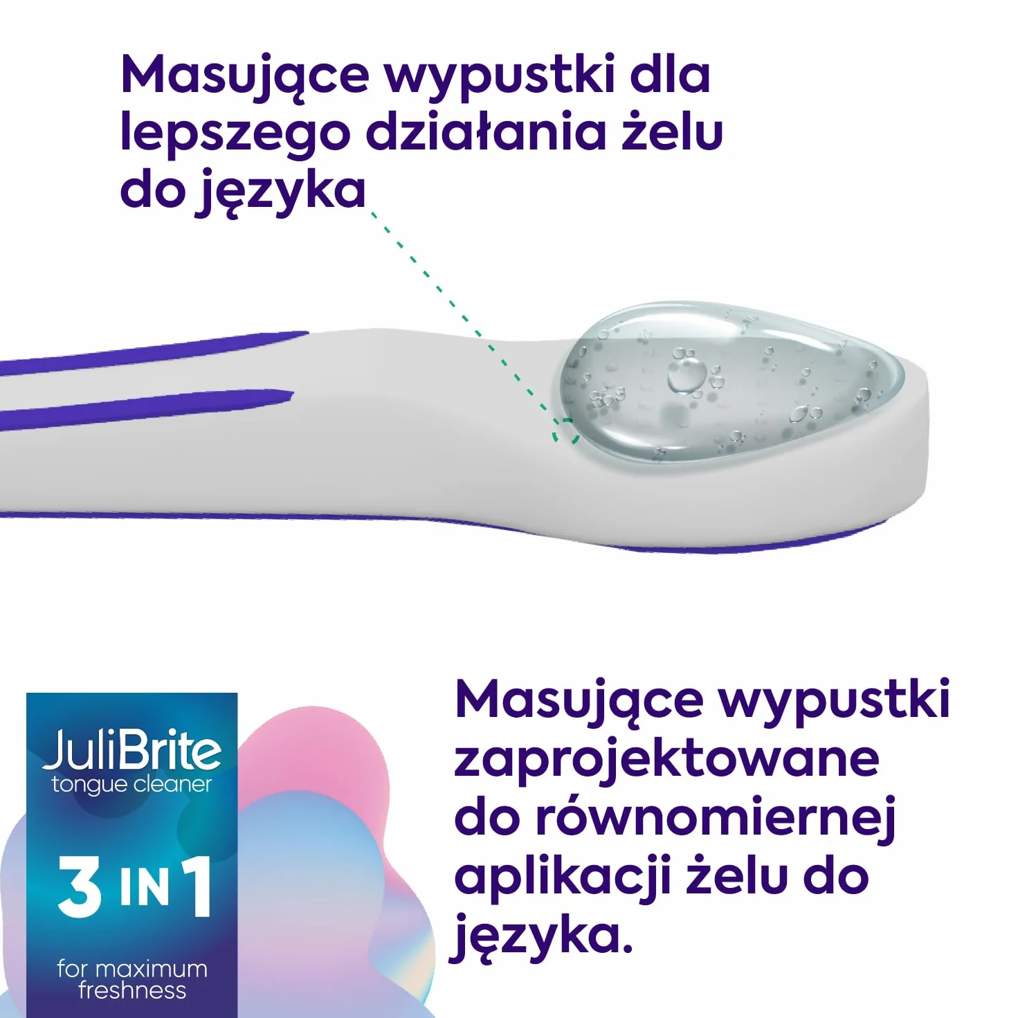 Zestaw do czyszczenia języka | 1 Żel do czyszczenia języka (50 ml) + 1 Szczoteczka do czyszczenia języka | Pomaga w walce z nieświeżym oddechem (halitoza) | Biały język | Świeży oddech