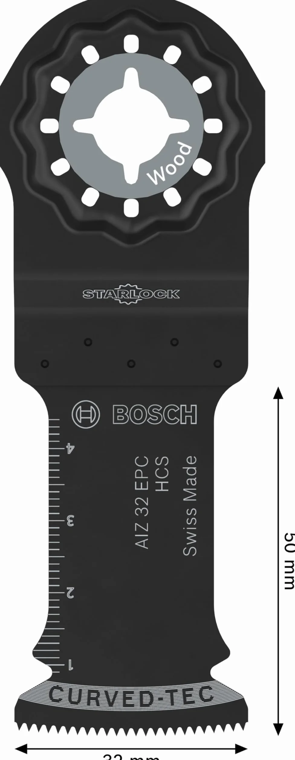Bosch 1x Brzeszczot do cięcia wgłębnego AIZ 32 EPC (do Miękkie drewno, Szerokość 32 mm, Professional Akcesoria Narzędzie wielofunkcyjne)