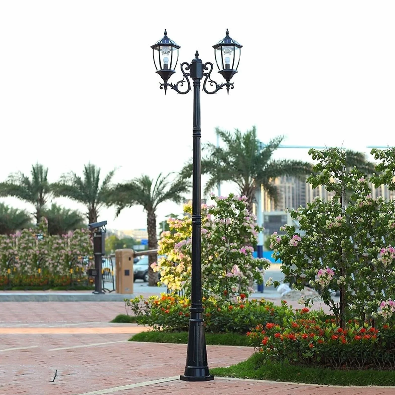 Lampy Zewnętrzne Na Taras, Słupki Do Lamp Zewnętrznych, Lampy Uliczne Solarne, Wodoodporne Ip56, Słupy Oświetleniowe, Słupy Oświetleniowe, Oświetlenie Zewnętrzn(Wysokość 205 Cm)