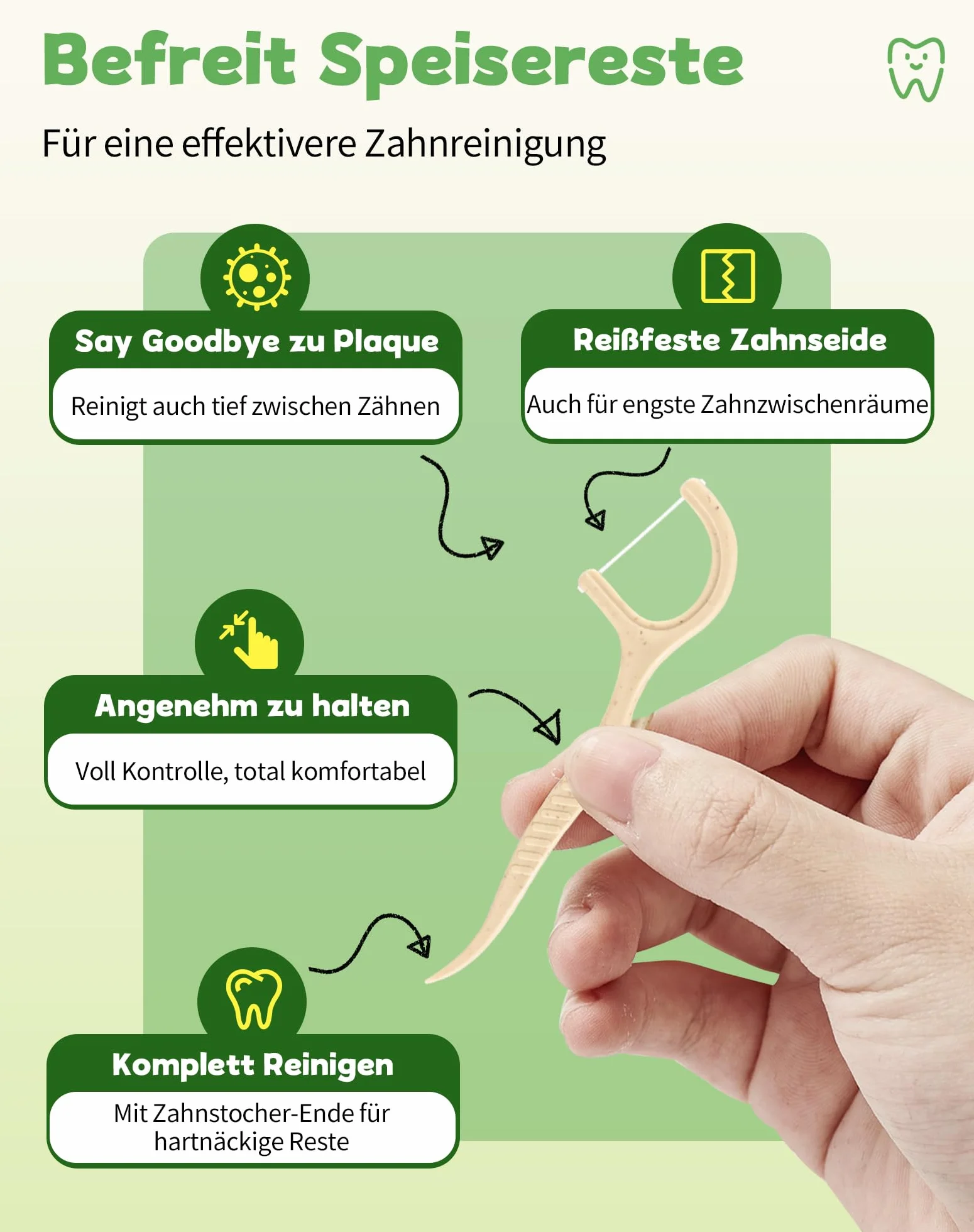 300 patyczków z nicią dentystyczną, ekologiczne, nienawoskowane nici dentystyczne z wykałaczką, nie plastyczne, naturalne, niewoskowane patyczki dentystyczne