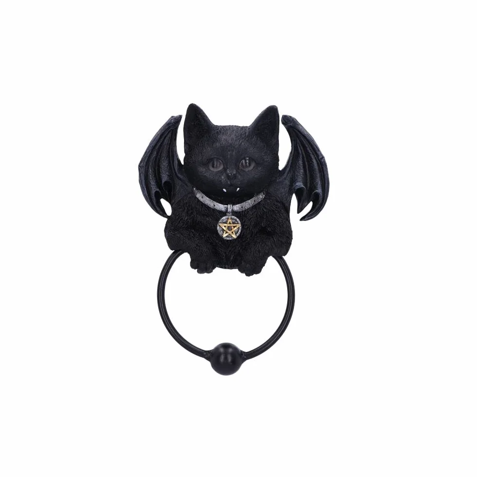 Nemesis Now Kołatka do drzwi dla kota Vampuss 20 cm żywica czarna