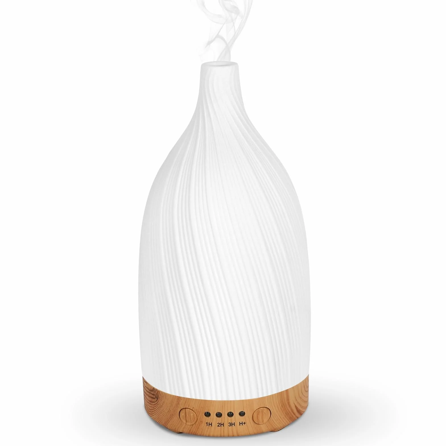 Rozpylacz zapachów GuKKK, biały ceramiczny dyfuzor do olejków eterycznych, dyfuzor zapachów do aromaterapii, nawilżacz powietrza z regulowanym trybem mgły, 7-kolorowe diody LED, regulacja czasu, do