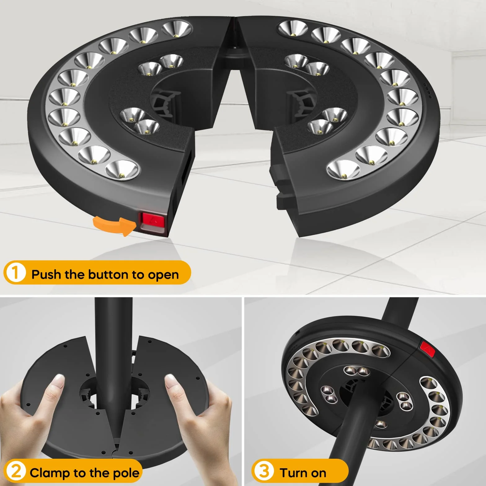 Lampy parasolowe, oświetlenie parasola, bezprzewodowe 28 lampek LED z 3 trybami oświetlenia, 4 baterie AA zasilane / ładowanie przez USB, do długotrwałego użytku bezprzewodowego na zewnątrz namioty kempingowe do oświetlenia (Warm)