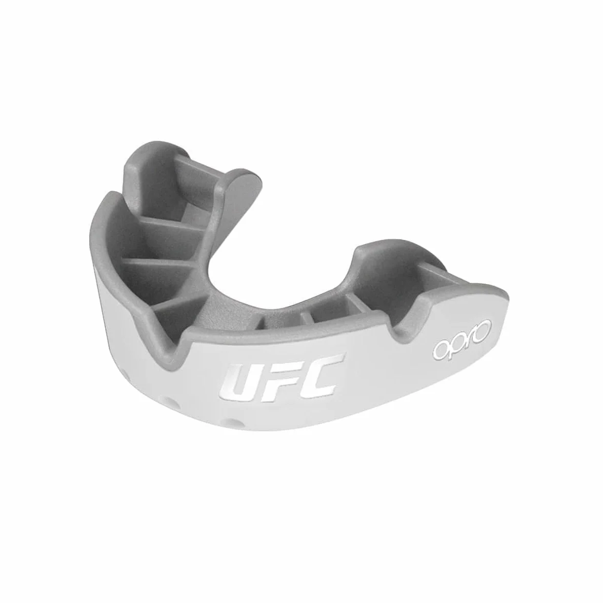 OPRO Silver Level UFC sportowy ochraniacz na zęby dla dorosłych i dzieci z etui, gumowa osłona dla dzieci z rewolucyjną technologią dopasowania do UFC, MMA, boksu, BJJ i innych sportów walki (srebrny,
