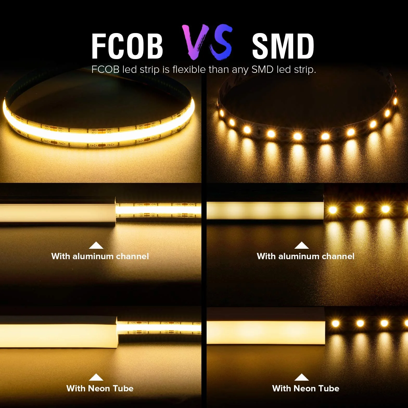 BTF-LIGHTING FCOB COB FOB elastyczna taśma LED High Density CCT 2 x 5 m 640 LEDS/M DC24 V 14 W/M regulowana 3000-6000 K CRI> 90 ściemniana, odkształcalna taśma LED do dekoracji wnętrz DIY (tylko